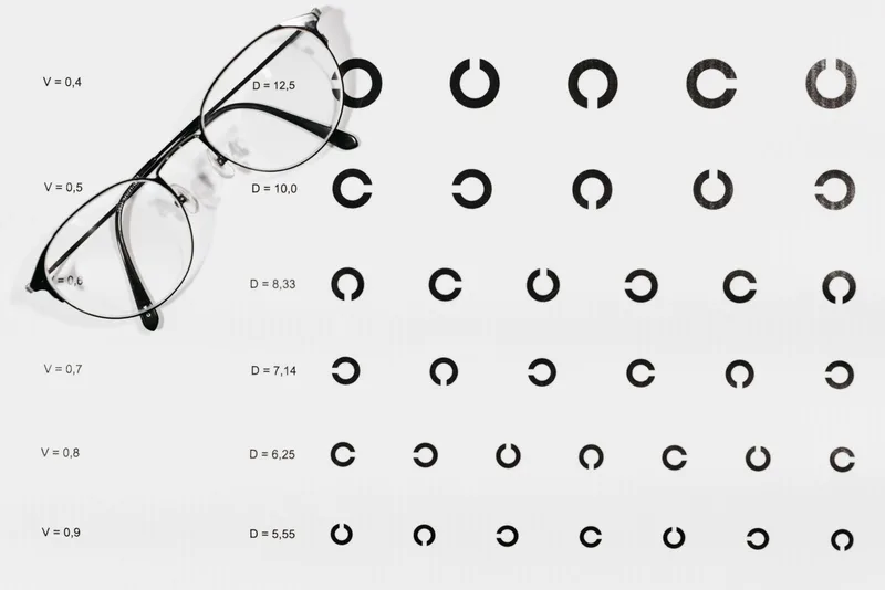 Lunettes posées sur un tableau de contrôle de la vue
